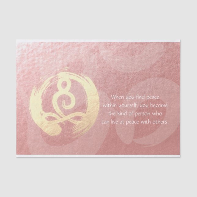 Yoga Instructor Meditation Pose Healer ZEN Quotes Tissue Paper (Front)