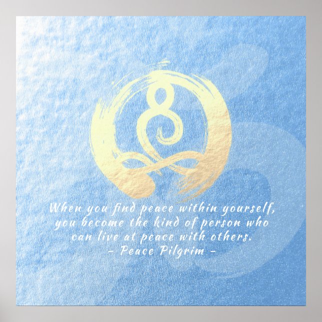 Yoga Instructor Meditation Pose Quotes Zen OM Sign (Front)