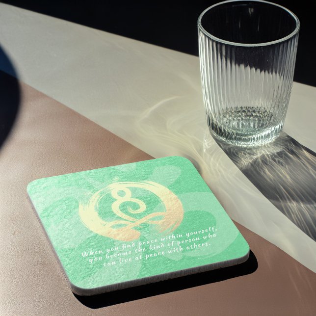 Yoga Instructor Meditation Pose Zen OM Sign Quotes Coaster (Creator Uploaded)