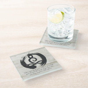 Yoga Instructor Meditation Pose Zen Symbol Quotes Glass Coaster