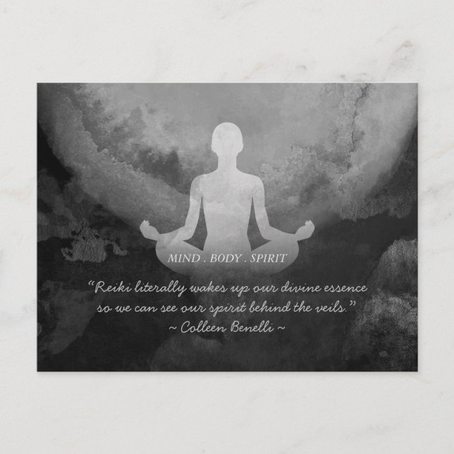 Yoga Instructor Meditation Pose Zen Symbol Quotes Postcard (Front)