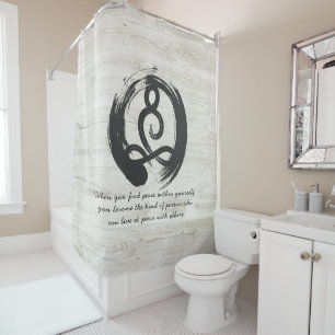 Yoga Instructor Meditation Pose Zen Symbol Quotes Shower Curtain