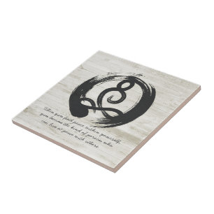 Yoga Instructor Meditation Pose Zen Symbol Quotes Tile