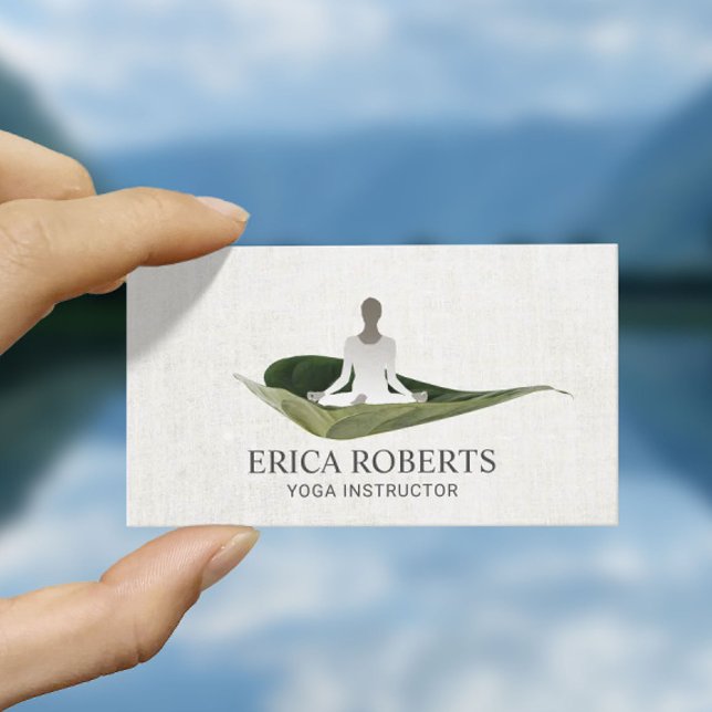 Yoga Instructor Meditation Zen Foliage Reiki Business Card (Creator Uploaded)