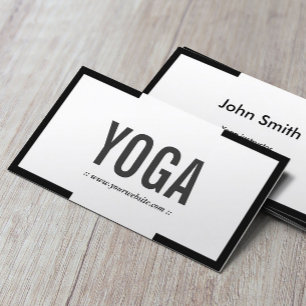 Yoga Instructor Modern Bold Border Professional Business Card