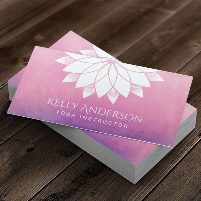 Yoga Instructor Modern Lotus Floral Mandala Business Card (Creator Uploaded)