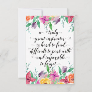 Yoga Instructor Office gift Instructor Coaching Thank You Card