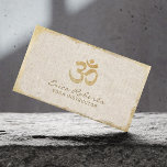Yoga Instructor Om Symbol Gold Grunge Framed Linen Business Card<br><div class="desc">Yoga Instructor Om Symbol Gold Vintage Grunge Framed Linen Business Cards.</div>