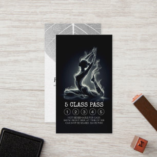 Yoga Instructor One-Legged King Pose 5 Class Pass Loyalty Card