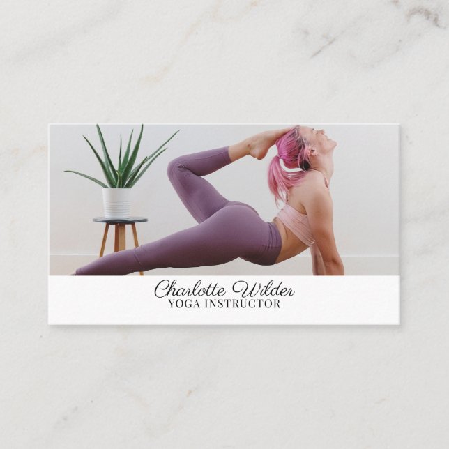 Yoga Instructor Photo Business Card (Front)
