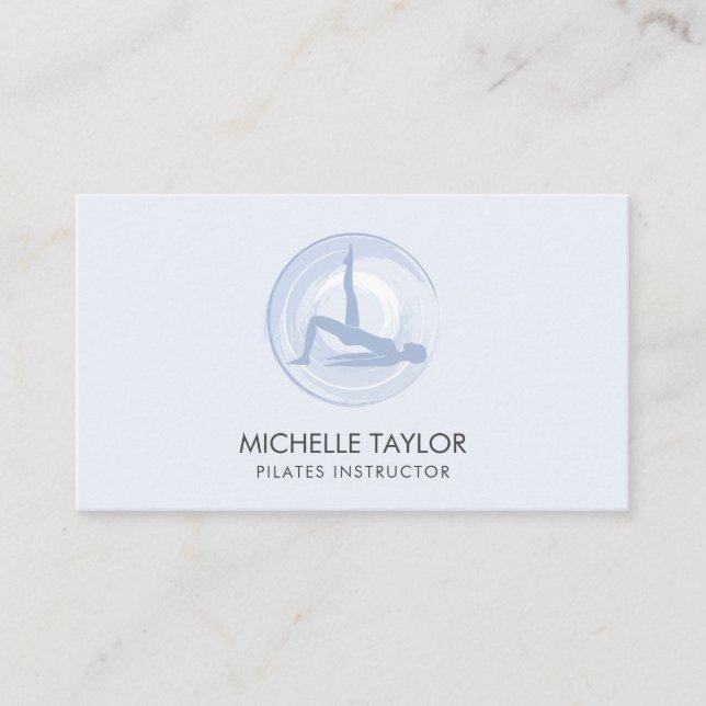 Yoga Instructor Pilates Fitness Modern Namaste Bus Business Card (Front)