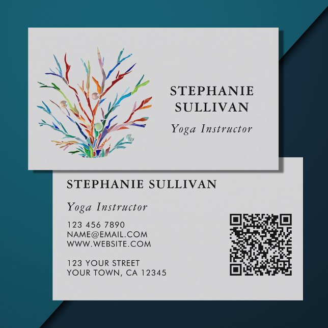 Yoga Instructor QR Code Business Card (Creator Uploaded)