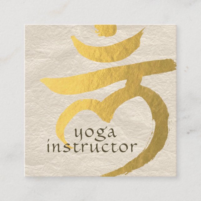 Yoga Instructor Root Chakra Muladhara Mantra LAM Square Business Card (Front)