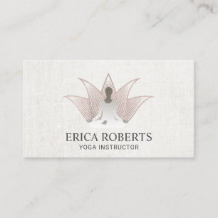 Yoga Instructor Rose Gold Lotus Reiki Spa Business Card