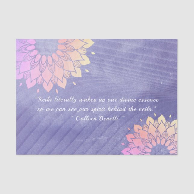 Yoga Instructor Rose Gold Mandala Quotes Tissue Paper (Front)