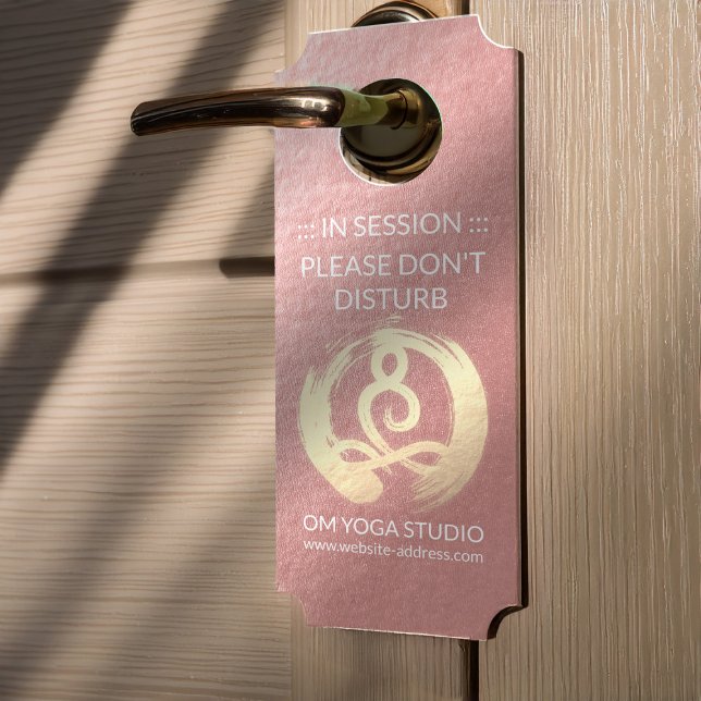 Yoga Instructor Rose & Gold Meditation Pose ZEN OM Door Hanger (Creator Uploaded)
