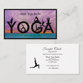 Yoga Instructor Several Unique Poses  Business Card