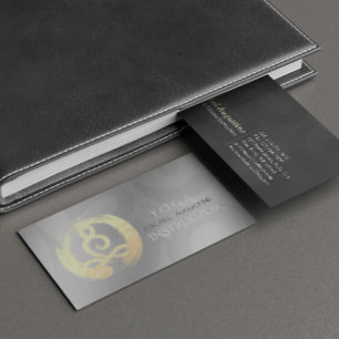 Yoga Instructor Silver Gold Meditation Pose ZEN OM Business Card
