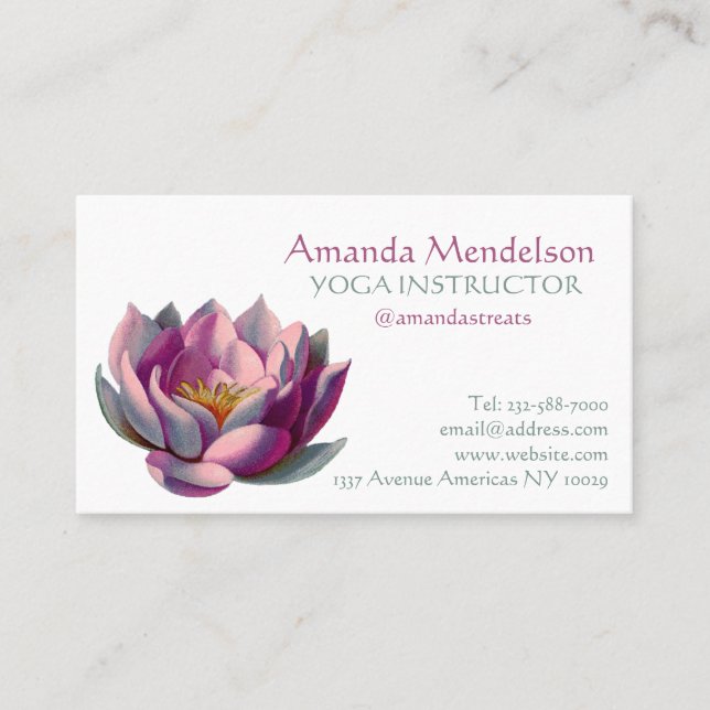 Yoga instructor spa and fitness business card (Front)