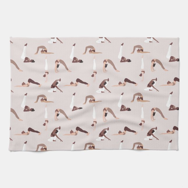 Yoga instructor sport team tea towel (Horizontal)