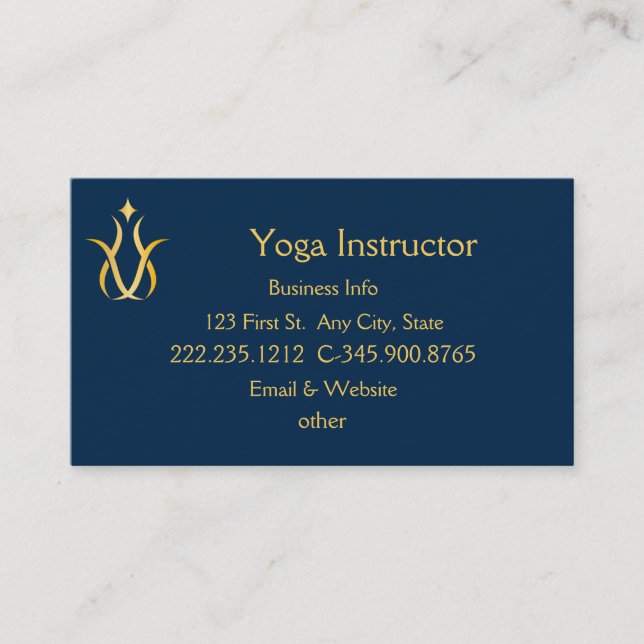Yoga Instructor Studio Business Card (Front)