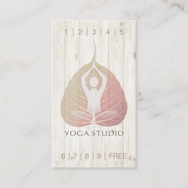 YOGA Instructor Studio Loyalty Punch Bodhi Leaf Card (Front)