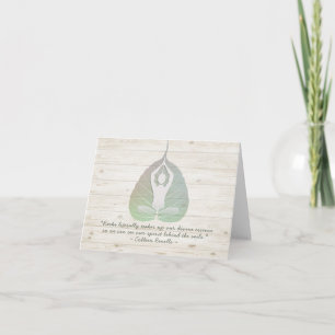 Yoga Instructor Studio Meditation Bodhi Leaf Quote Card