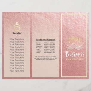 Yoga Instructor Studio Tri-Fold Brochure Lotus