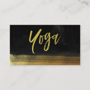 *~* Yoga Instructor Teacher Gold & Black Business Card