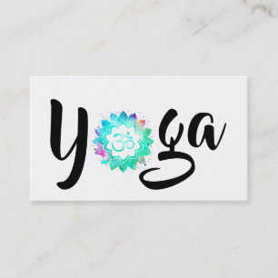 *~* Yoga Instructor Teacher OM Aum Lotus Mandala Business Card