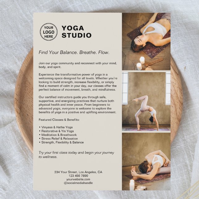 Yoga Instructor Teacher Promotional Business  Flyer (Yoga Instructor Teacher Promotional Business Flyer)