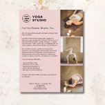 Yoga Instructor Teacher Promotional Pink Business  Flyer<br><div class="desc">Promote your yoga studio, wellness centre, or fitness classes with this professional and customisable flyer template. Designed to highlight your yoga sessions, meditation practices, and wellness benefits, this flyer is ideal for attracting new students and building community. Personalise with your studio name, schedule, contact details, and logo. Perfect for yoga...</div>