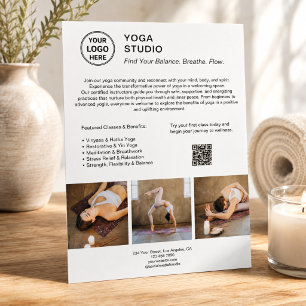 Yoga Instructor Teacher White Promotional Business Flyer