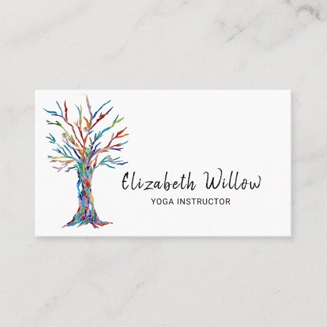 Yoga Instructor Tree of Life Business Card (Front)