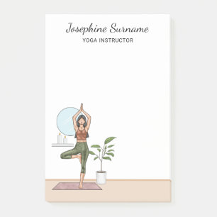 Yoga Instructor Tree Pose Workout Girl Custom Name Post-it Notes