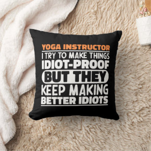 Yoga Instructor Try To Make Meditation Specialist Cushion