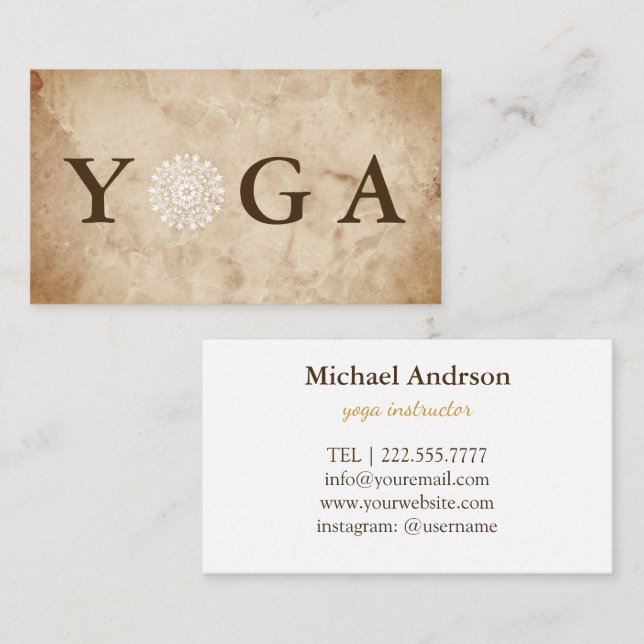 Yoga Instructor Vintage Style Business Card (Front/Back)