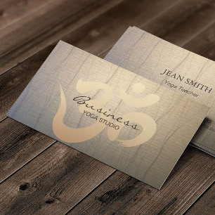 Yoga Instructor Vintage Zen Paper Om Symbol Business Card