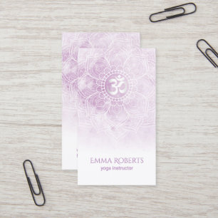 Yoga Instructor Watercolor Lotus Mandala Namaste Business Card