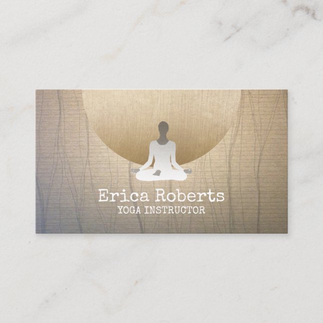 Yoga Instructor Wellness Meditation Vintage Business Card (Front)