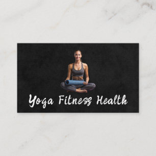 Yoga Instructor with Mat   Modern Business Card