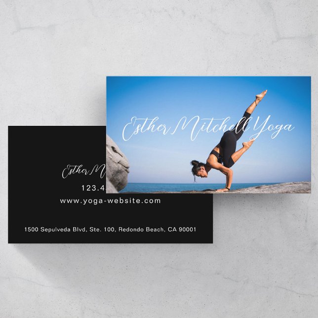 Yoga Instructor with Photo Professional Business Card (Creator Uploaded)