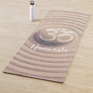 YOGA Instructor Zen OM symbol Pebble on Raked Sand Mat