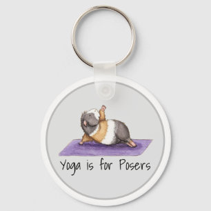 Yoga is For Posers Funny Guinea Pig  Key Ring