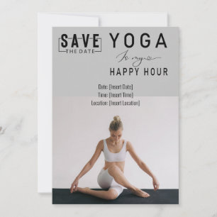 Yoga is my happy hour Woman posing yoga Invitation