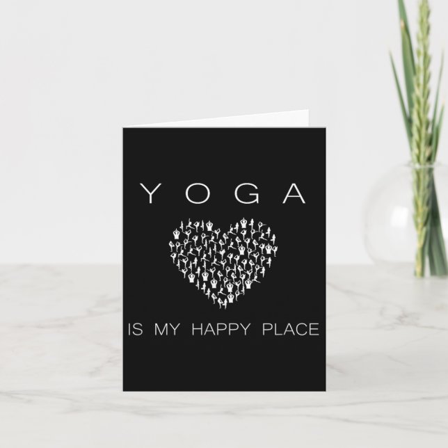 Yoga Is My Happy Place Insrational Motivational  Card (Front)