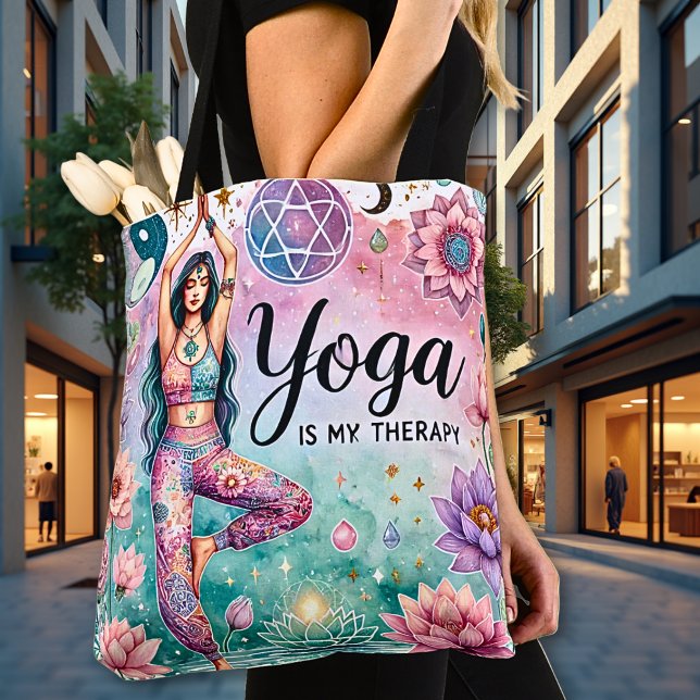 Yoga is my Therapy Tote Bag (Creator Uploaded)