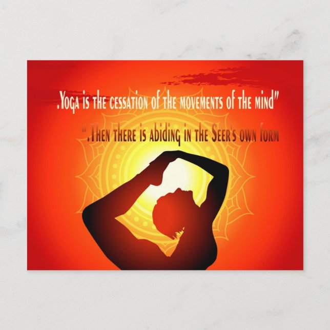 "Yoga is the cessation of the movements of mind" Postcard (Front)