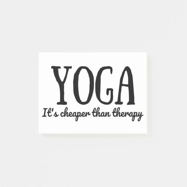 Yoga It's Cheaper Than Therapy Post-it Notes (Front)