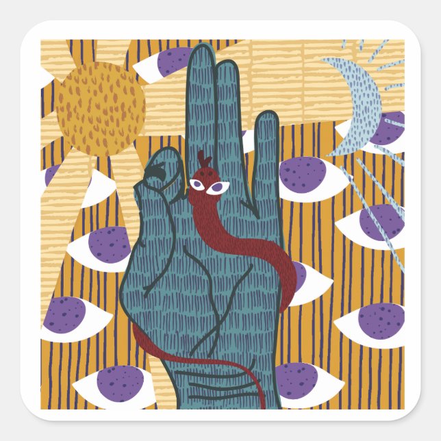 Yoga Kundalini shakti Square Sticker (Front)